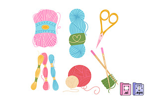 Flat Hand-Drawn Knitting Material, an Object Illustration by MISS CHATZ