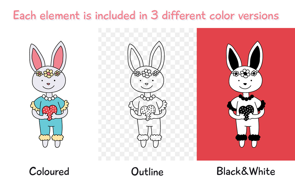 Nursery for a girl-Clipart&Lettering, an Animal Illustration by Truefiesta (Photo 3 of 8)