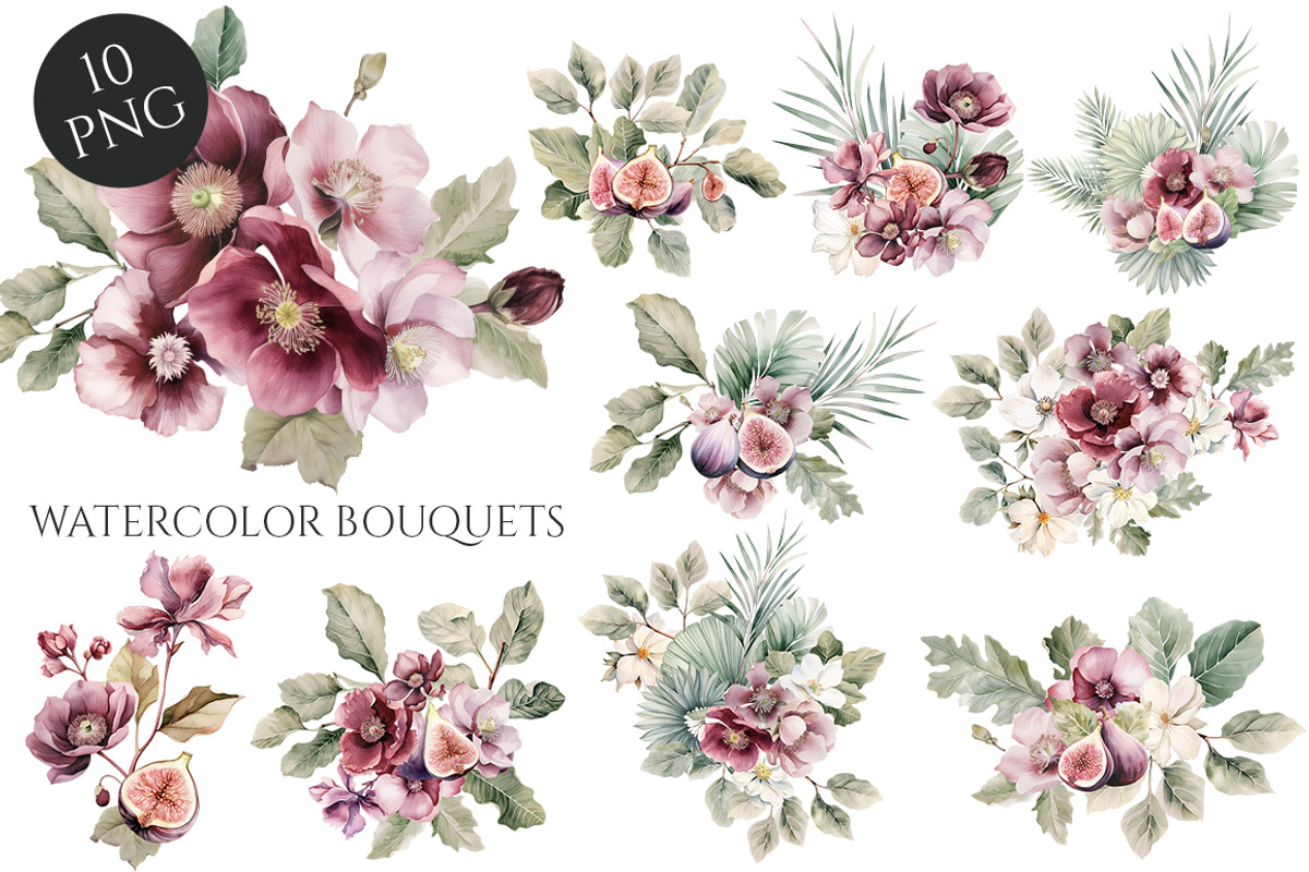 Watercolor Violet History Floral, an Object Illustration by Evgeniia (Photo 2 of 9)
