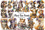 Quirky Mardi Gras Animals Sublimatio, an Illustration by Designworld (Thumbnail 1 of 8)