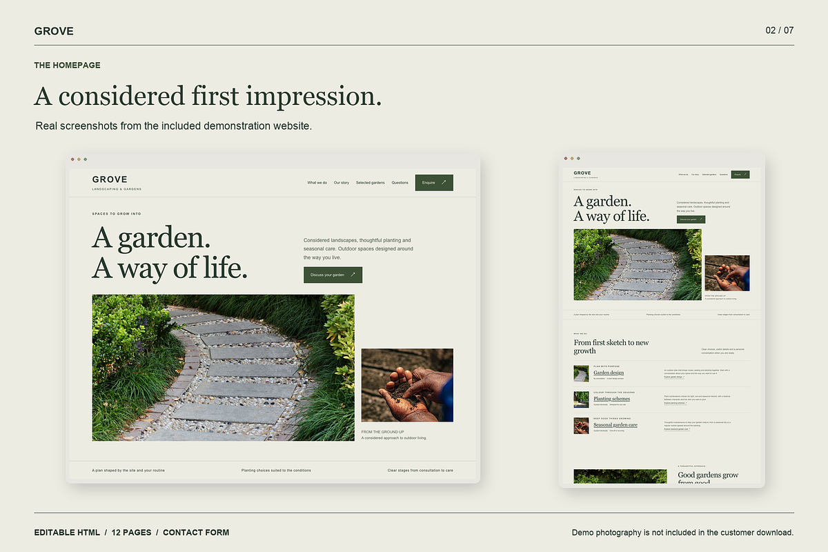 GROVE Landscaping HTML Template, a HTML Template by Darweish Designs (Photo 2 of 7)