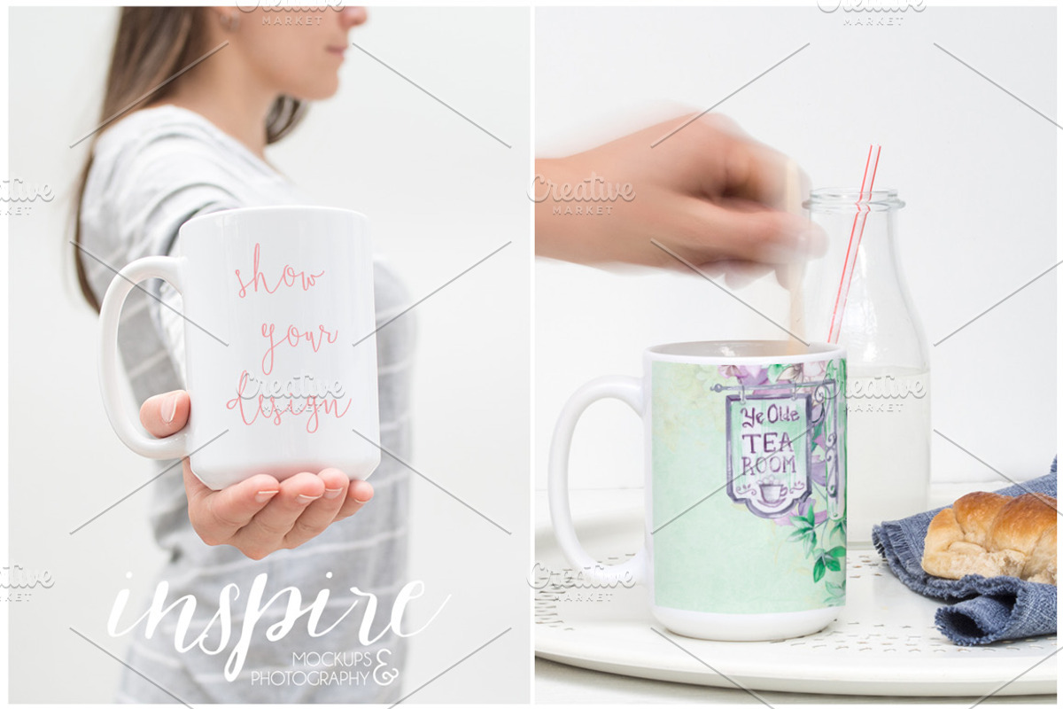 15oz Ceramic Mug Mockup Bundle, a Cups & Container Mockup by Inspire Mockups (Photo 4 of 5)