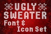 Ugly Sweater Font & Icon Set, a Symbol Font by Fontastic Ventures (Thumbnail 2 of 6)