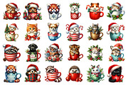Christmas mugs watercolor clipart, an Illustration by SinaCreation (Thumbnail 2 of 7)