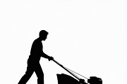 silhouette of a man mowing the lawn, an Illustration by Amazin_art (Thumbnail 3 of 21)