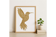 Floral Hummingbird Wall Art Elegant, a Background Graphic by LaseredNinja (Thumbnail 2 of 7)