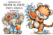 Tropical Fruit Party Animals Clipart, a Seasonal Illustration by Daily.Designs (Thumbnail 1 of 5)