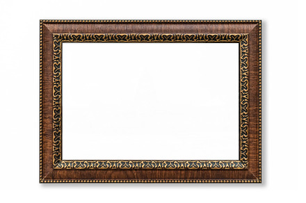 Decorative vintage gold frames featuring frame, gold, and isolated, an Abstract Photo by Casanowe-studio