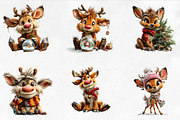 Cute Christmas Reindeer, a Seasonal Illustration by CreationArt (Thumbnail 8 of 9)