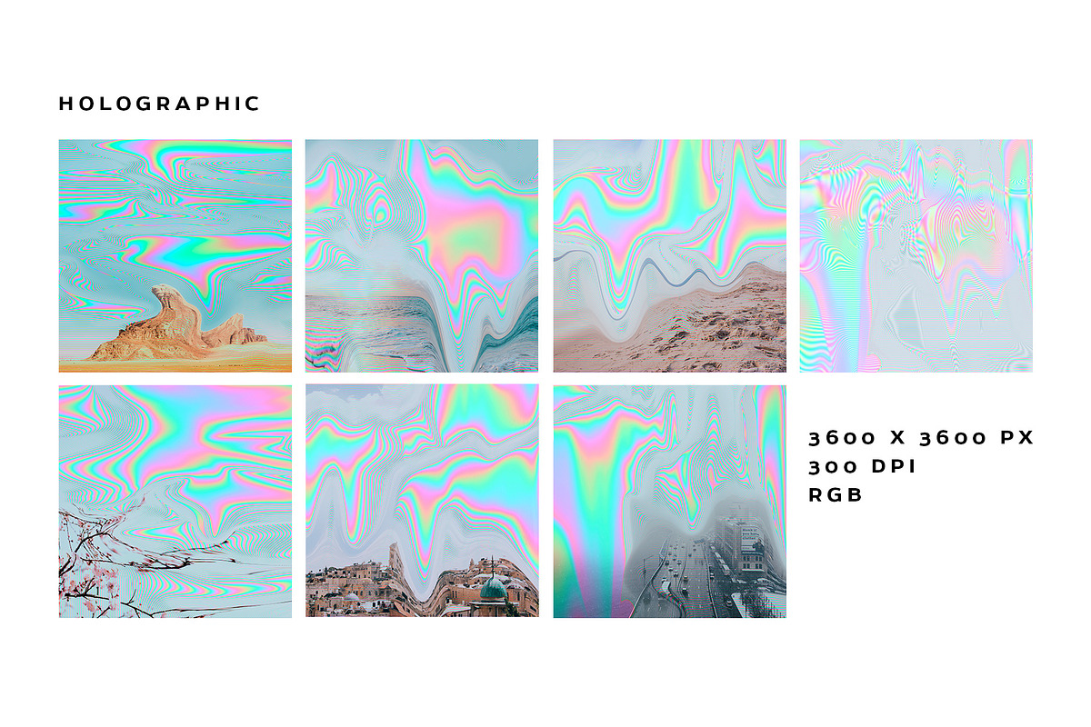 Holographic Glitch Abstract Textures, a Texture Graphic by Marie T (Photo 5 of 8)