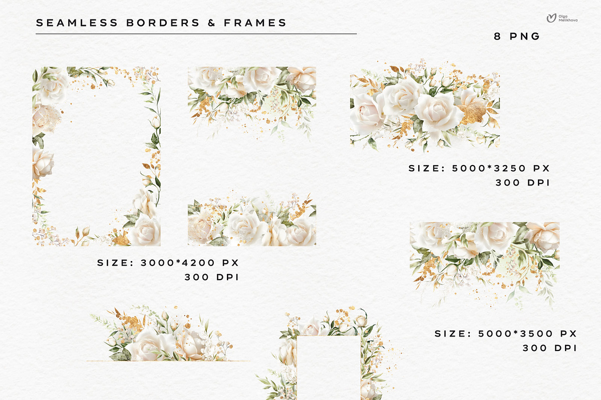 White roses and greenery, an Object Illustration by ollalya (Photo 3 of 8)