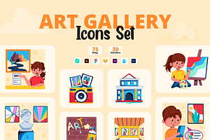 Animated Art Gallery Icons, a Duotone Icon by Prosymbols