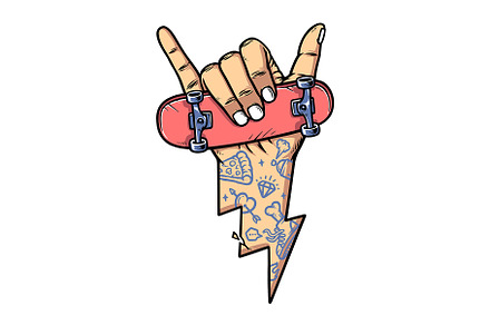 skateboarding shaka hand
