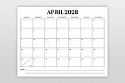 2028 8.5 x 11 Inch Calendar Template, a Stationery Template by Running With Foxes (Thumbnail 2 of 5)