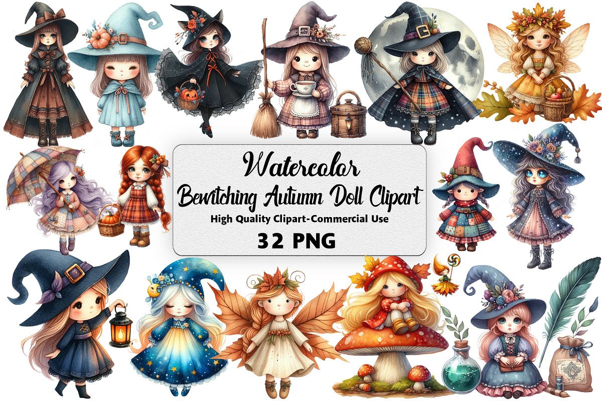 Bewitching Autumn Doll Clipart, an Illustration by Daily.Designs (Photo 1 of 4)
