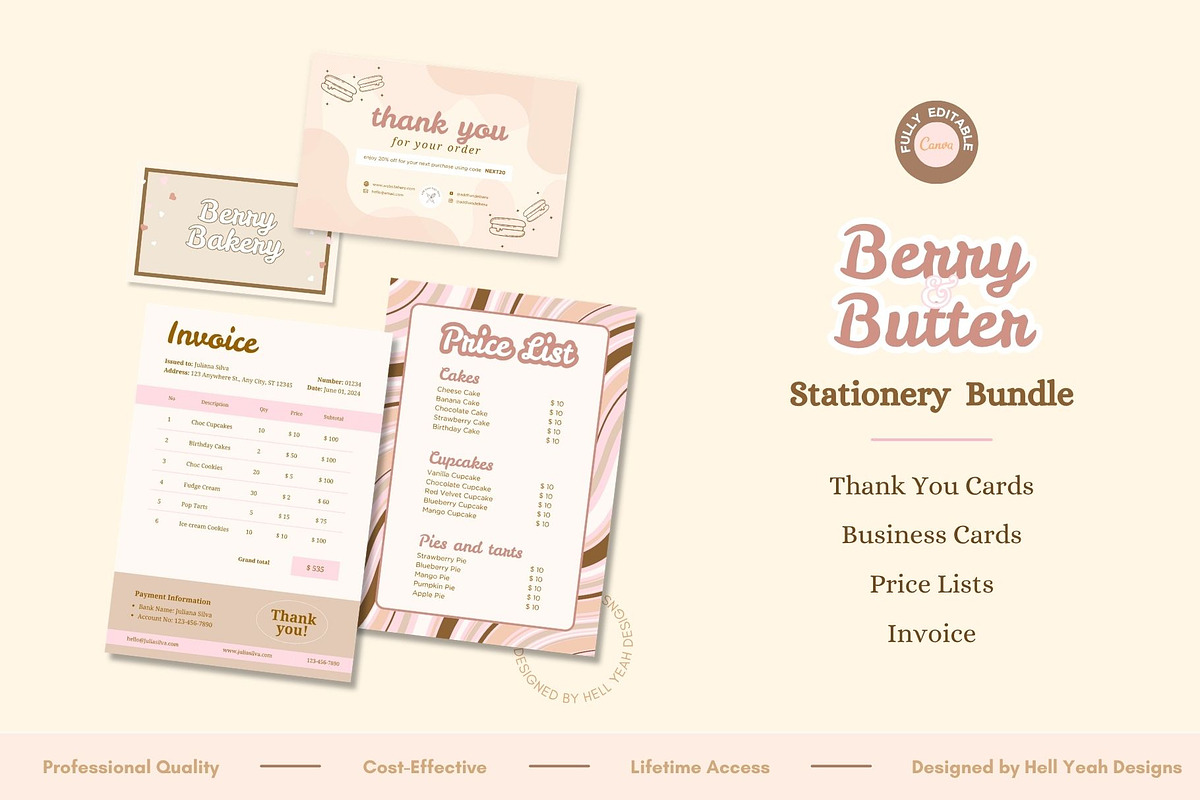 Bakery Brand Stationery Bundle, a Stationery Template by Hell Yeah Designs (Photo 4 of 12)