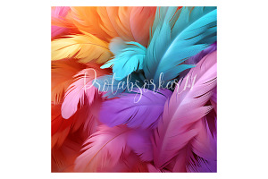 Feathery Feathers Rainbow Background