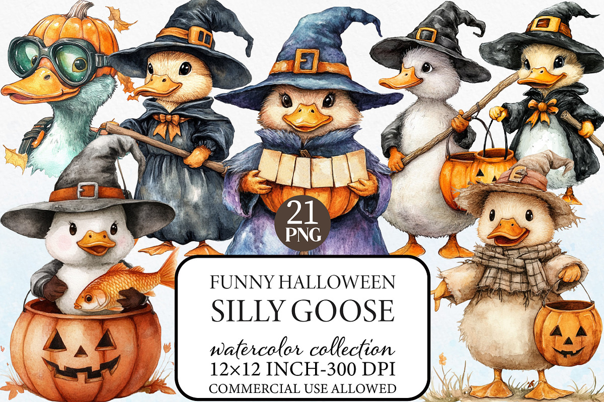 Funny Halloween Silly Goose Clipart, an Illustration by Libby Wishes (Photo 1 of 7)