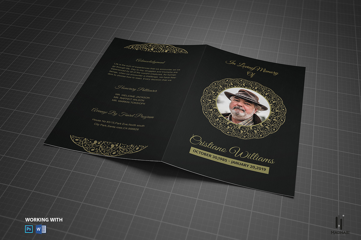 Funeral Program Template, a Brochure Template by Madhabi Studio (Photo 3 of 5)