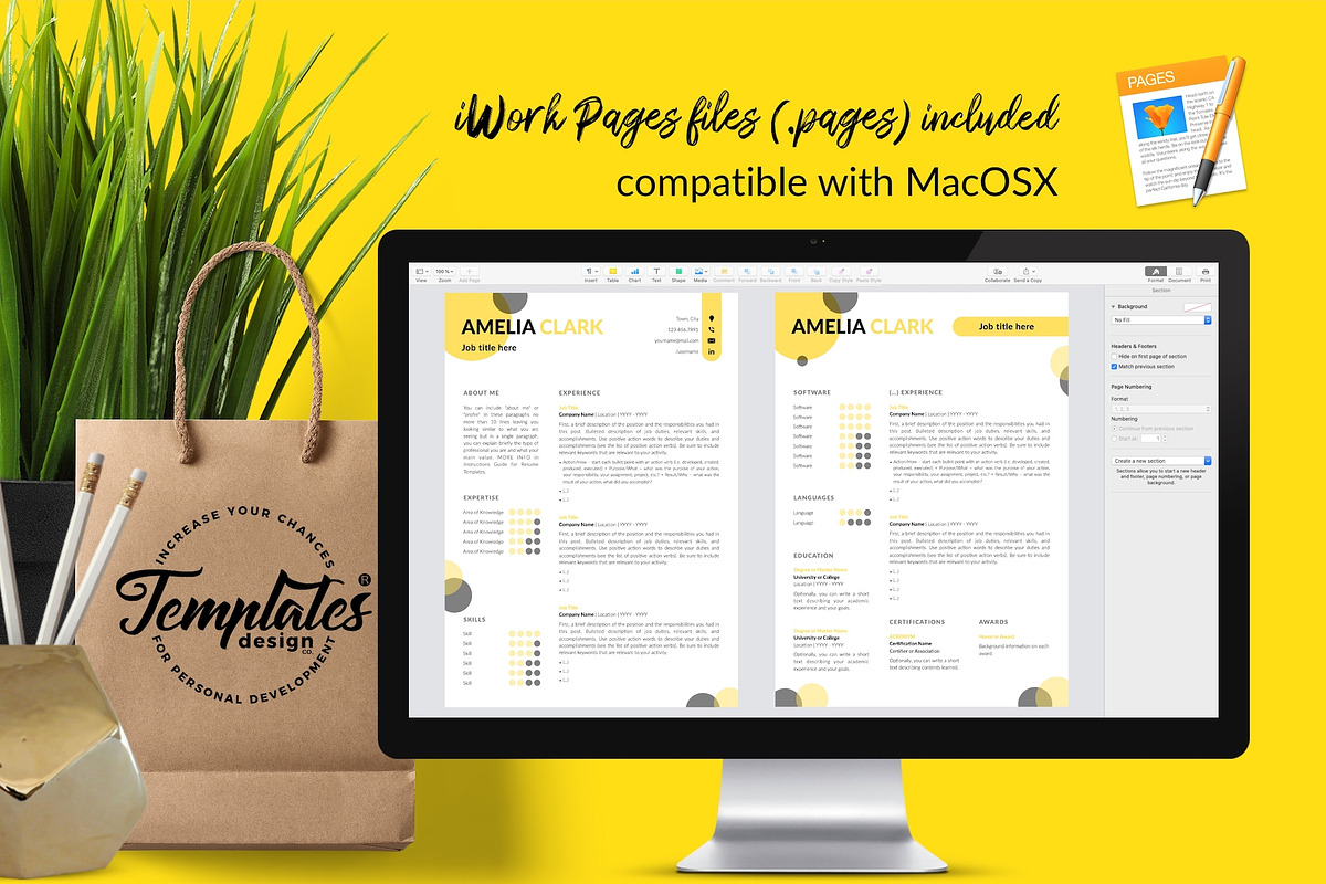 Creative Resume / CV Bundle - Amelia, a Resume Template by Templates Design Co. (Photo 10 of 17)