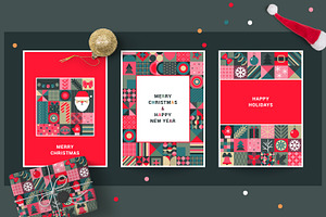 Geometric Christmas Vector Set