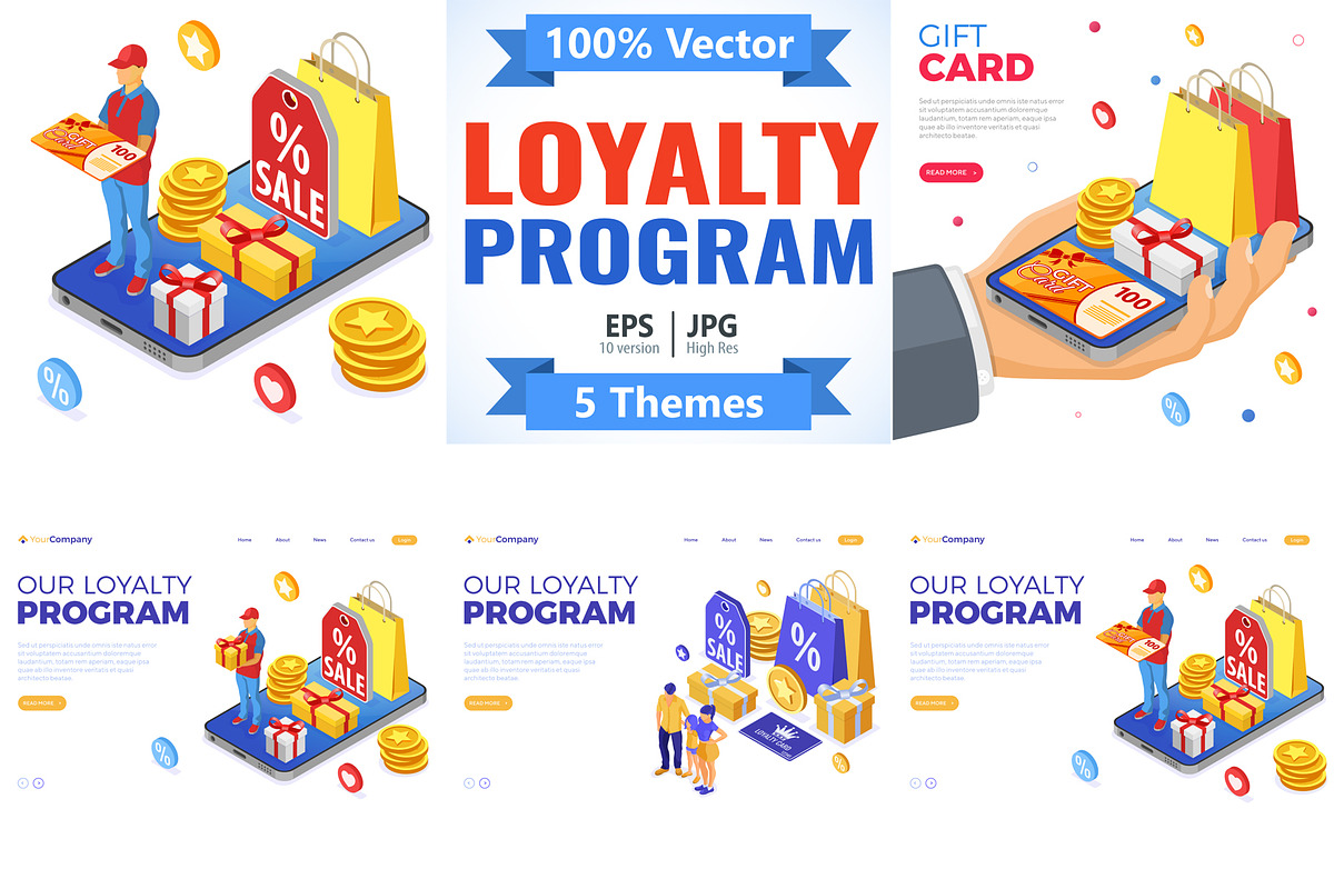 Customer Loyalty Programs Banners, a Person Illustration by TAlex (Photo 1 of 6)