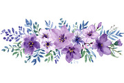Elegant Purple Floral Set, an Illustration by balal (Thumbnail 10 of 11)