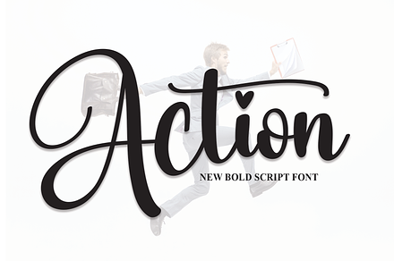 Action | Script Font, a Script Font by Scratchones