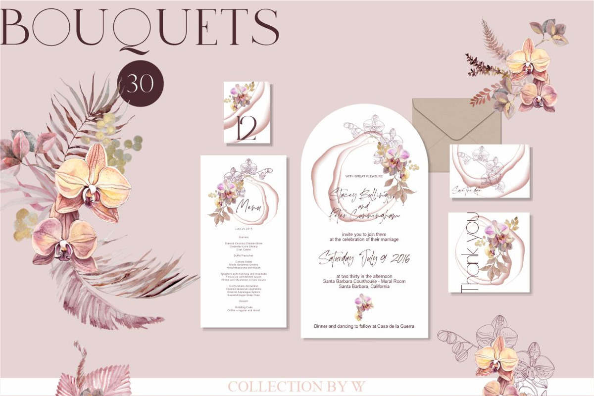 Bohemian Leaves & Orchids, a Decorative Illustration by Collection by VY (Photo 2 of 11)