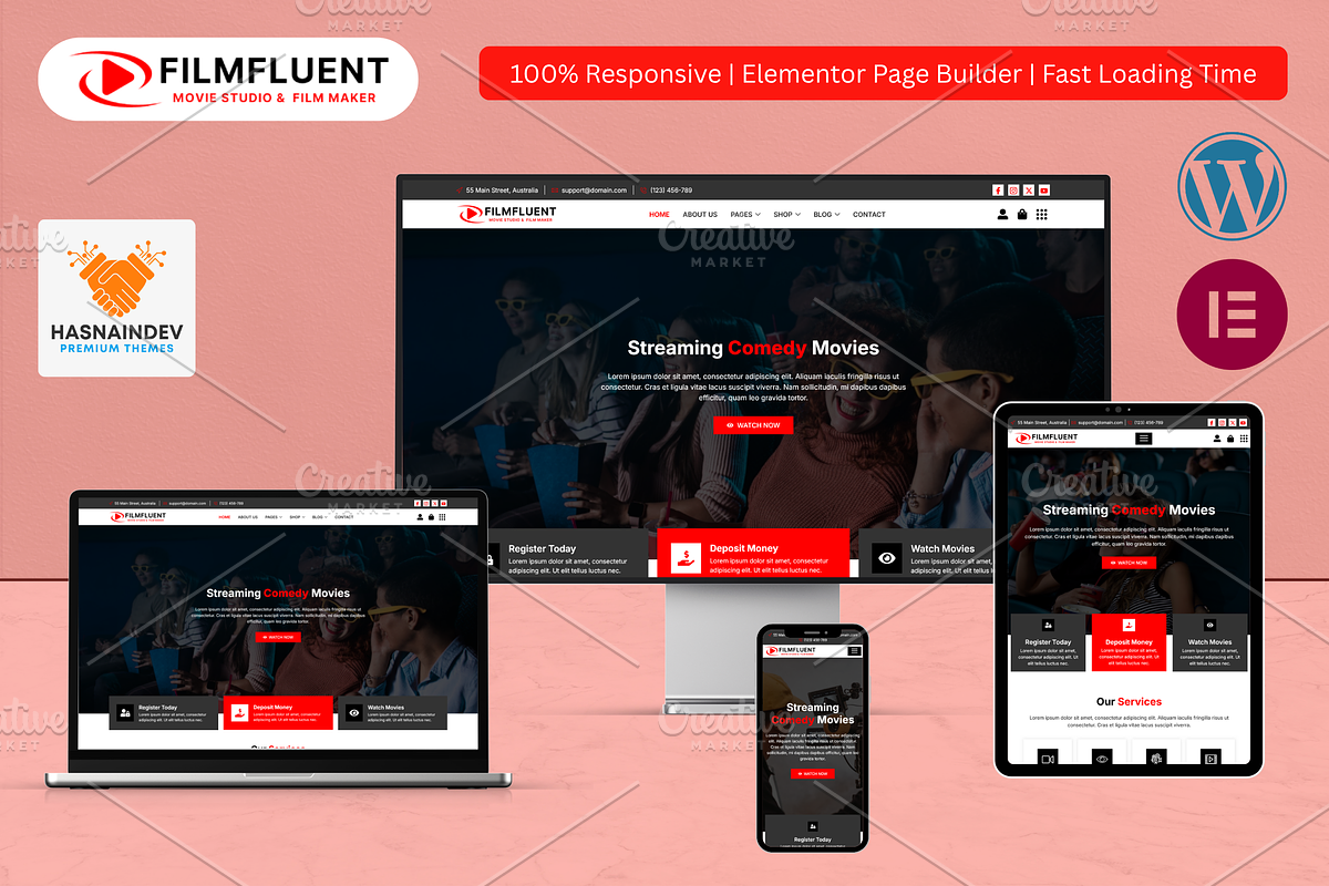 Movie Studio & Film Maker Template, a WordPress Template by HasnainDEV (Photo 1 of 5)