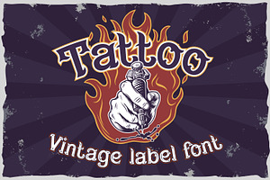 Fire needle -tattoo salon label font, a Symbol Font by Fractal fonts & graphics