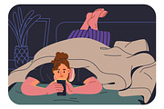 People use phone, devices at night, a Technology Illustration by Good Studio (Thumbnail 9 of 9)