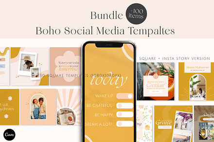 110 Bright Instagram Canva Templates, a Social Media Template by Matisse Studio
