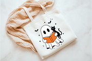 Cute Ghost Reading Book PNG, an Illustration by Watercolor design (Thumbnail 3 of 3)