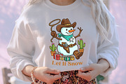 Cowboy Snowman Let-It Snow PNG, an Illustration by designcity5 (Thumbnail 4 of 4)