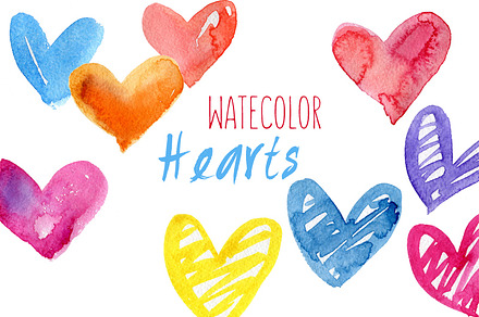 Watercolor hearts