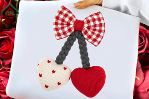 Knitted Heart Ornament Png, an Illustration by Craft Nest