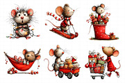 Whimsical Mouse Christmas Clipart, an Illustration by Daily.Designs (Thumbnail 3 of 7)