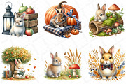Watercolor Autumn Rabbit Clipart, an Illustration by DreamPrint404 (Thumbnail 3 of 6)