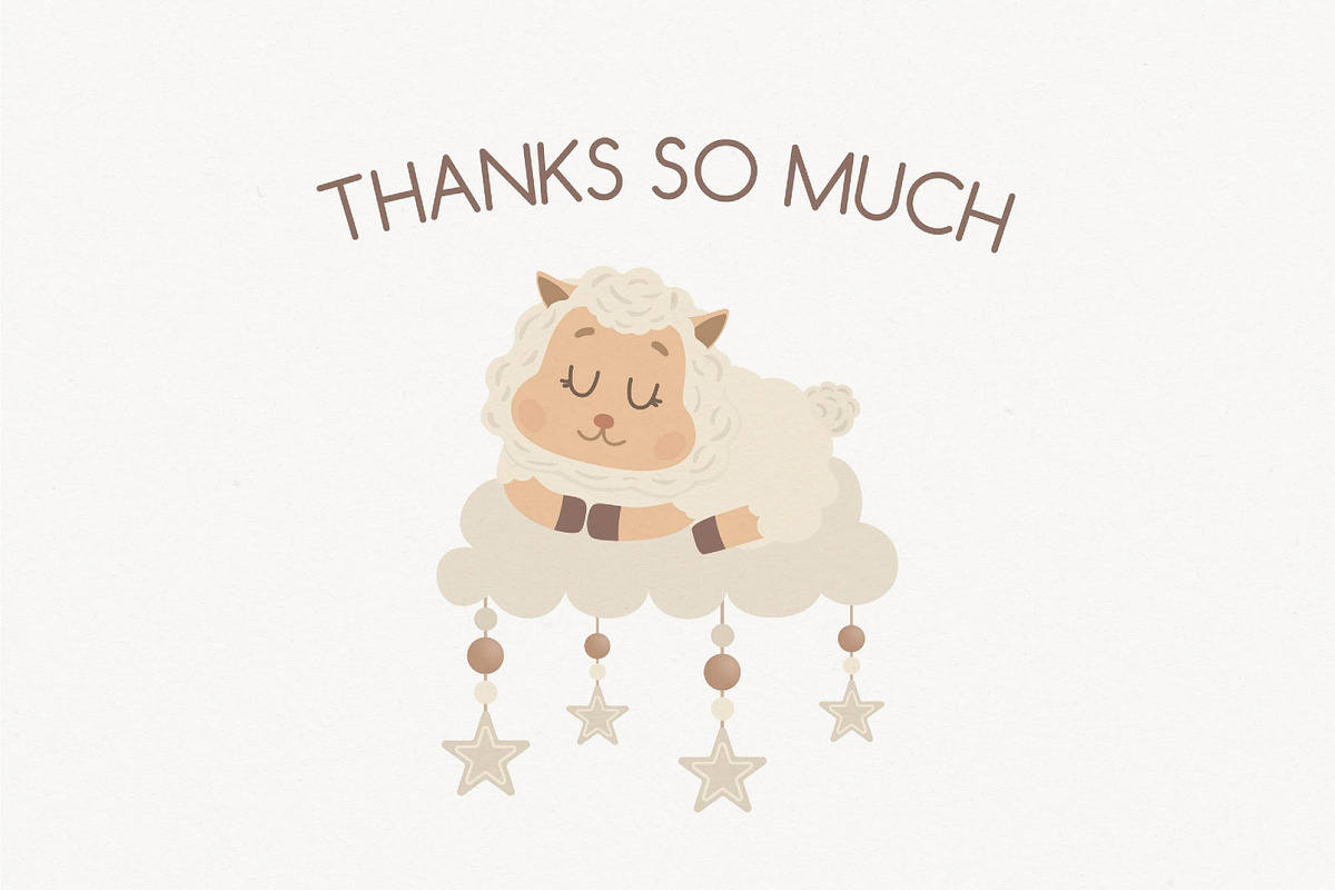 Boho Cute Sleeping Sheep clipart, an Animal Illustration by BrillCreateArt (Photo 4 of 4)