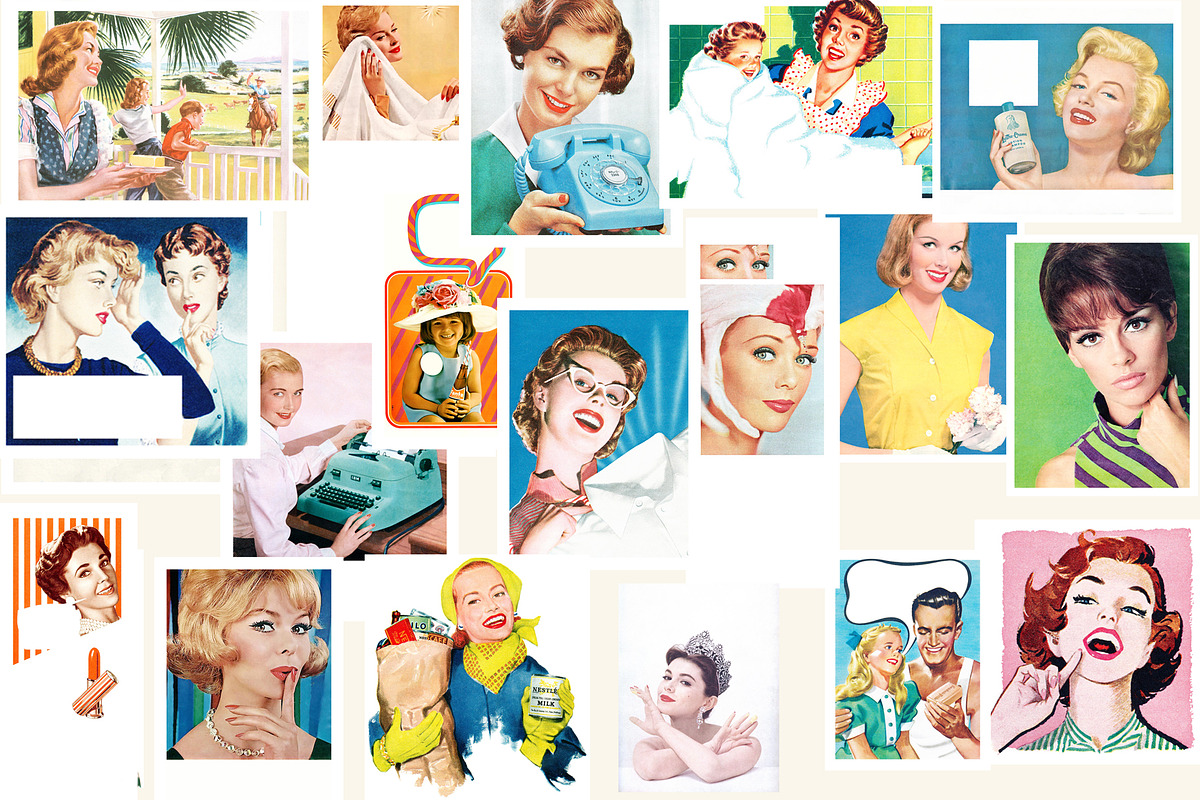 1950s Collage Art Pack, a Background Graphic by Pulpixel Design (Photo 7 of 14)