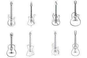 Guitars Set 1 Procreate Brush Stamps