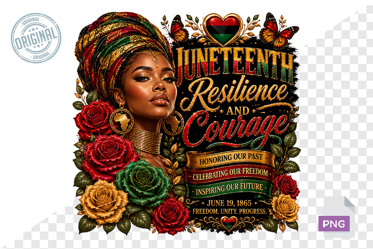 Juneteenth PNG, Black Woman, a Seasonal Illustration by CreationArt (Photo 4 of 7)