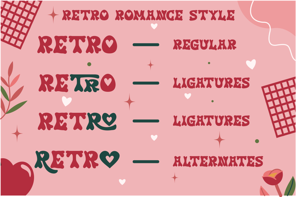 Retro Romance - Retro Love Font, a Font by PutraCetol Studio (Photo 5 of 11)