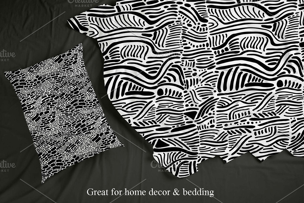 Black & White Hand Drawn 6 Pattern, a Pattern Graphic by Space_Oleandr (Photo 5 of 7)