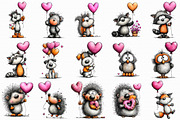 Whimsical Valentine Animal Balloons, an Illustration by Libby Wishes (Thumbnail 2 of 6)