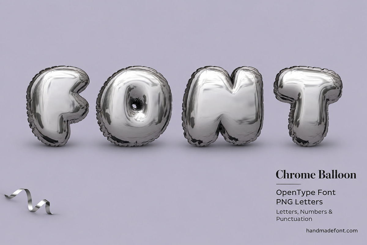 Chrome Balloon Font, a Sans Serif Font by Handmadefont (Photo 15 of 15)