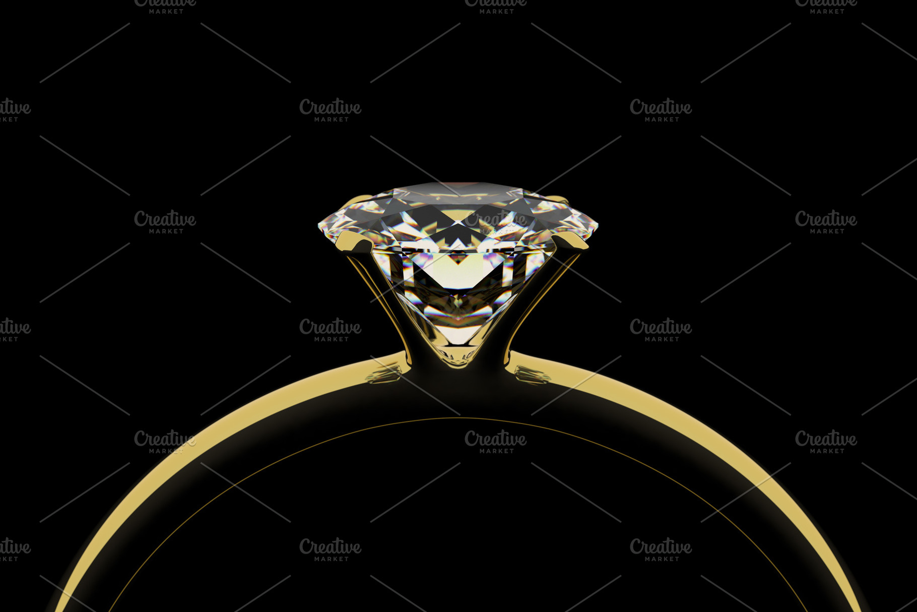 Golden ring with diamond, an Abstract Photo by Pakete Art