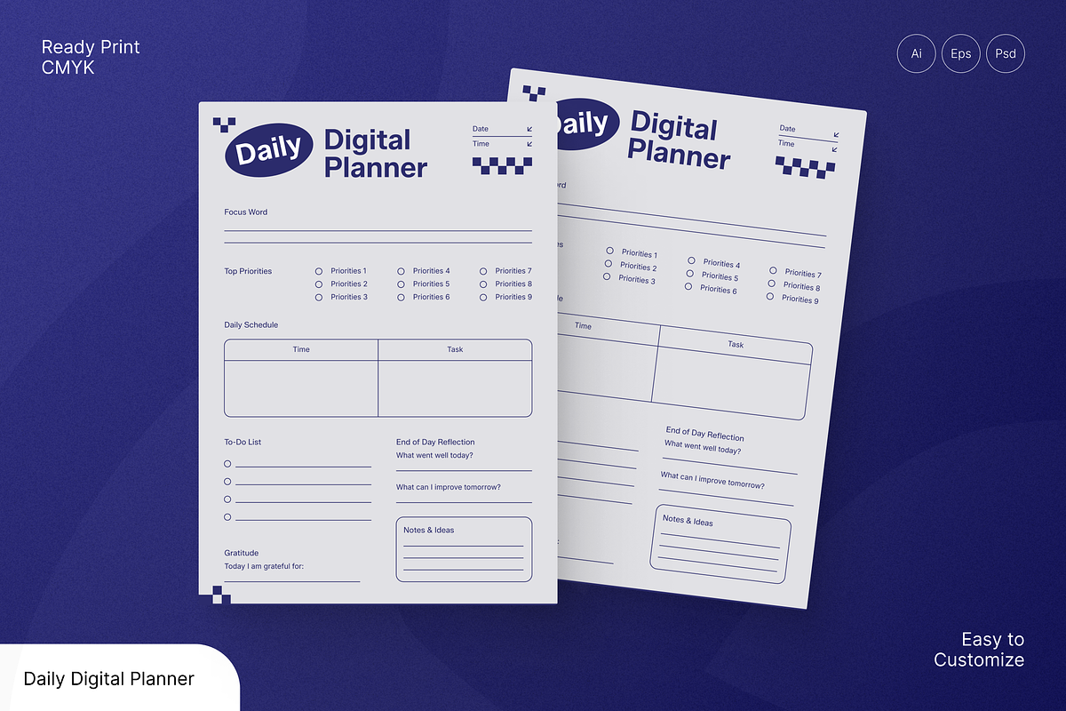 Daily Digital Planner, a Flyer Template by Annora Studio (Photo 1 of 6)