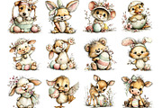 Happy Easter Animals Clipart, an Illustration by Designking (Thumbnail 2 of 5)